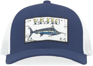 Bajío Flat Brim Fishing Hat – Marine Art Snapback Trucker Cap with Embroidered Ocean Design, Breathable and Coastal-Ready
