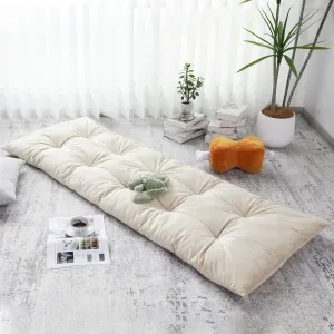 BALAPET Floor Lounger Pillow,Foldable Light Thick Tufted Floor Pillow Cushion with Elasticized Webbing for Easy Storage.Floor Lounger for Meditation,Playing,Yoga,Reading,Sleeping(Beige White)