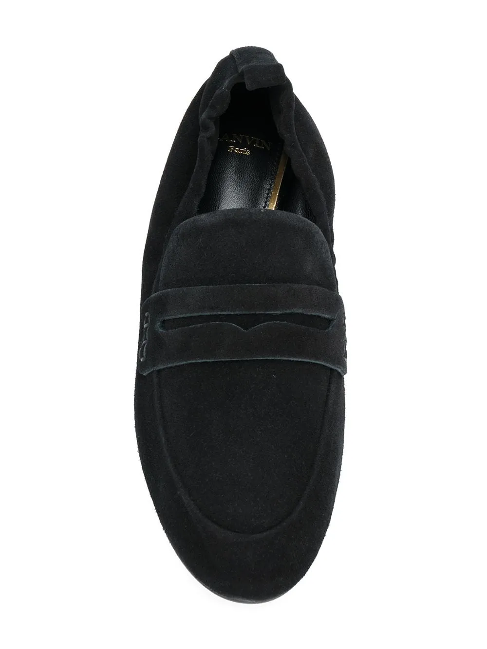 Ballerina Soft Toe Mega sale Loafers Paris Flats Penny Suede International returns On Black Lanvin Pointed Slip