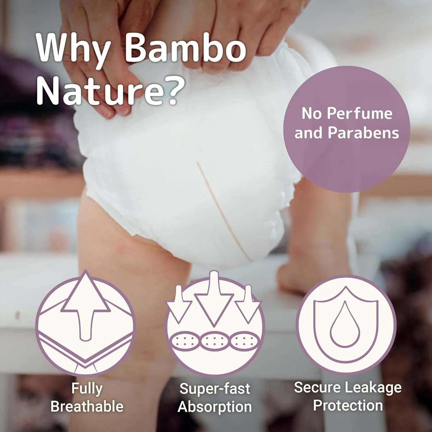 Bambo Nature Hypoallergenic Baby Diapers, Eco-Labelled Sustainable Diapers, Enhanced Leakage Protection, Totally Chlorine-free, Skin Friendly, and Super Absorbent - Size 2 (32 Count)