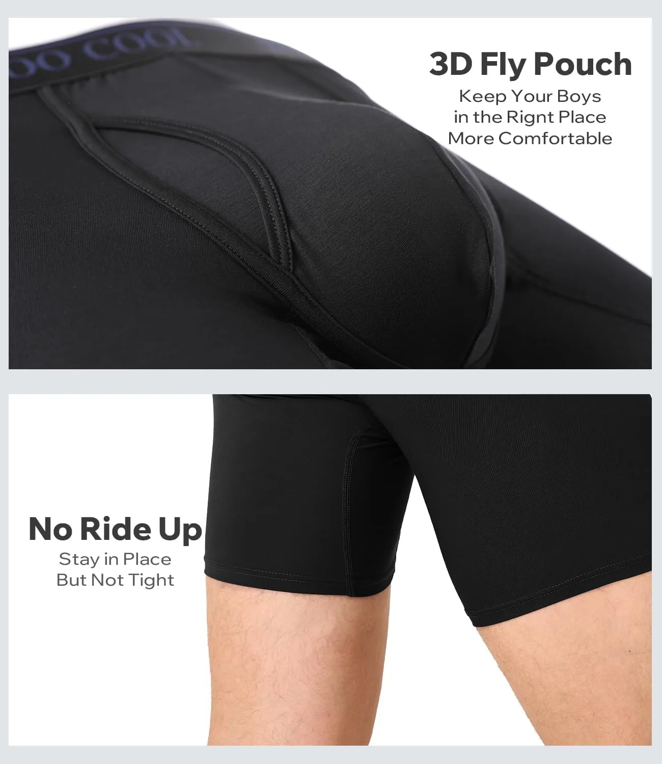 BAMBOO COOL Men's 50S Ultra-Soft Boxer Briefs Cooling Underwear for Men Tag-Free No Ride-Up Mens Underwear
