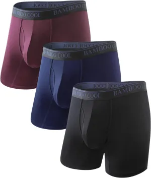 BAMBOO COOL Men's 50S Ultra-Soft Boxer Briefs Cooling Underwear for Men Tag-Free No Ride-Up Mens Underwear