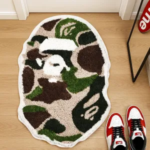 Bape Rug - 28″ x 20″ Hypebeast Rug for Hypebeast Room Decor - Camo - Non Slip Living Room, Bedroom, Children Room, Cool Carpet for Y2k Room Decor - Soft and Fluffy Microfiber A Bathing APE Bathmat