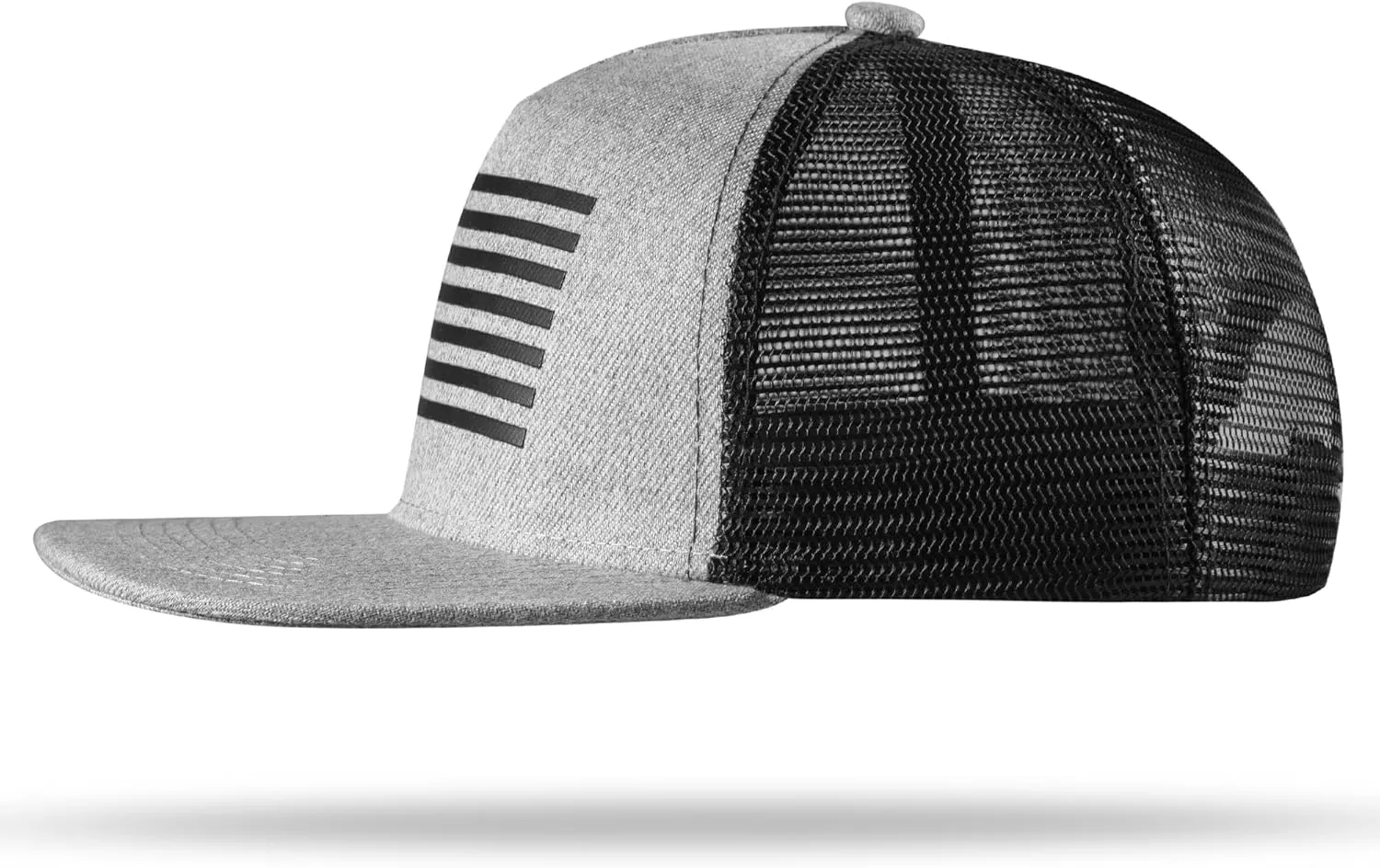 Baseball Cap, Snapback Trucker Hat for Men & Women with American Flag and Adjustable, Breathable Mesh, Flat Bill Hats
