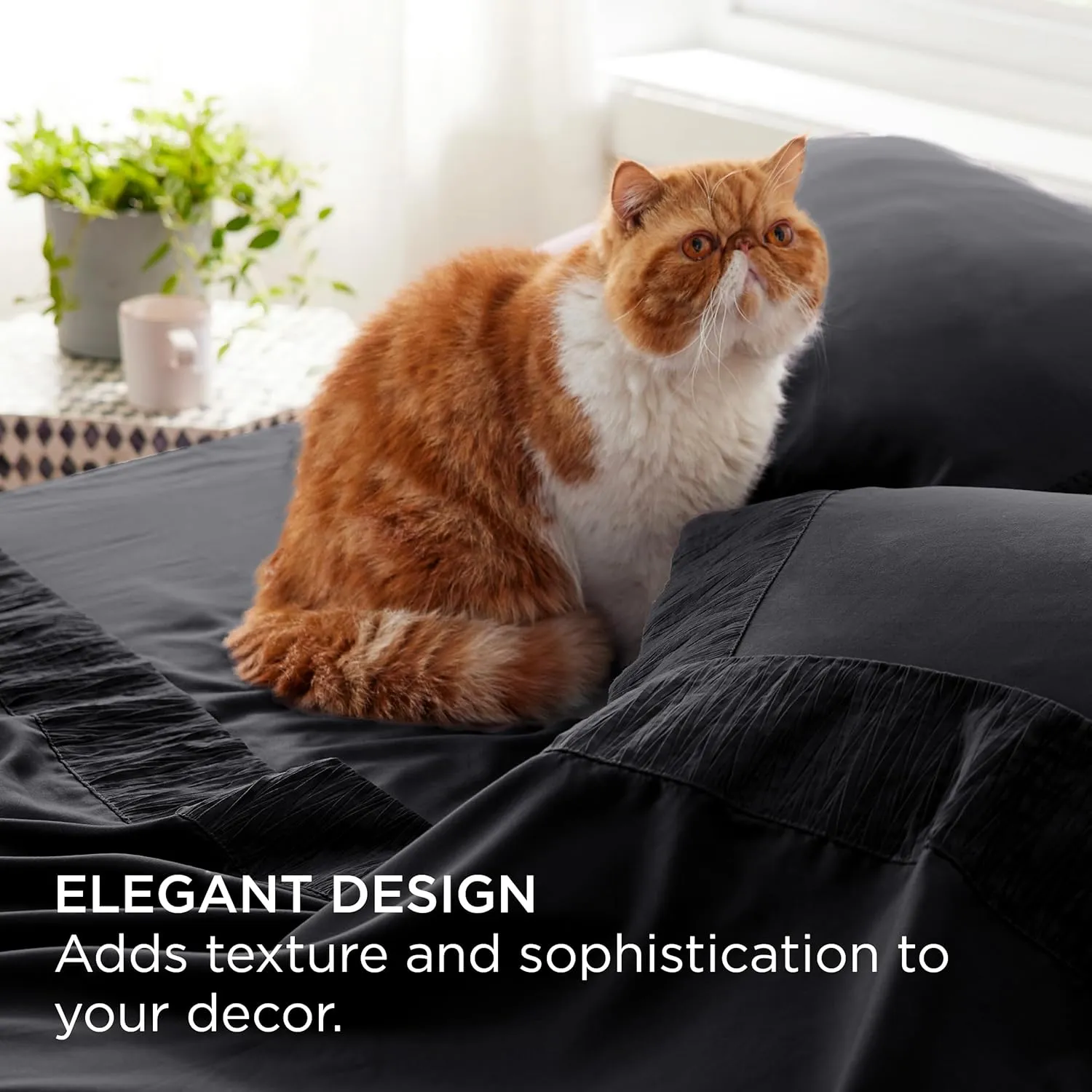 Bedsure Queen Sheet Set - 4 Pieces Soft Queen Size Sheets - Breathable & Cooling - Hotel Luxury - Easy Care Polyester Microfiber Bedding for Women, Men, Black