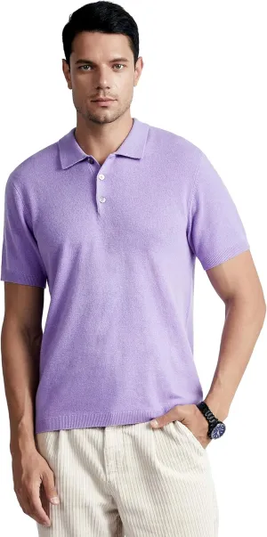 BEYOND FASHION Men's Polo Shirt Short Sleeve Soft Light Weight - 100% Pure Cashmere