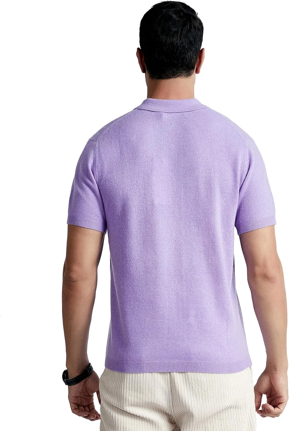 BEYOND FASHION Men's Polo Shirt Short Sleeve Soft Light Weight - 100% Pure Cashmere