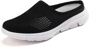 BIFINI Womens Backless Sneakers Mesh Slip-on Mule Shoes Breathable Slippers