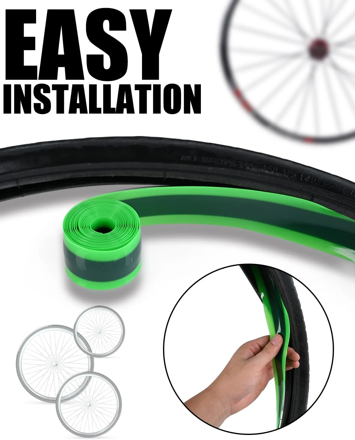 Bike Tire Liner, Inner Tube Bicycle Flat Protector Compatible with 12" 16" 18" 20" 24" 26" 27.5" 29"