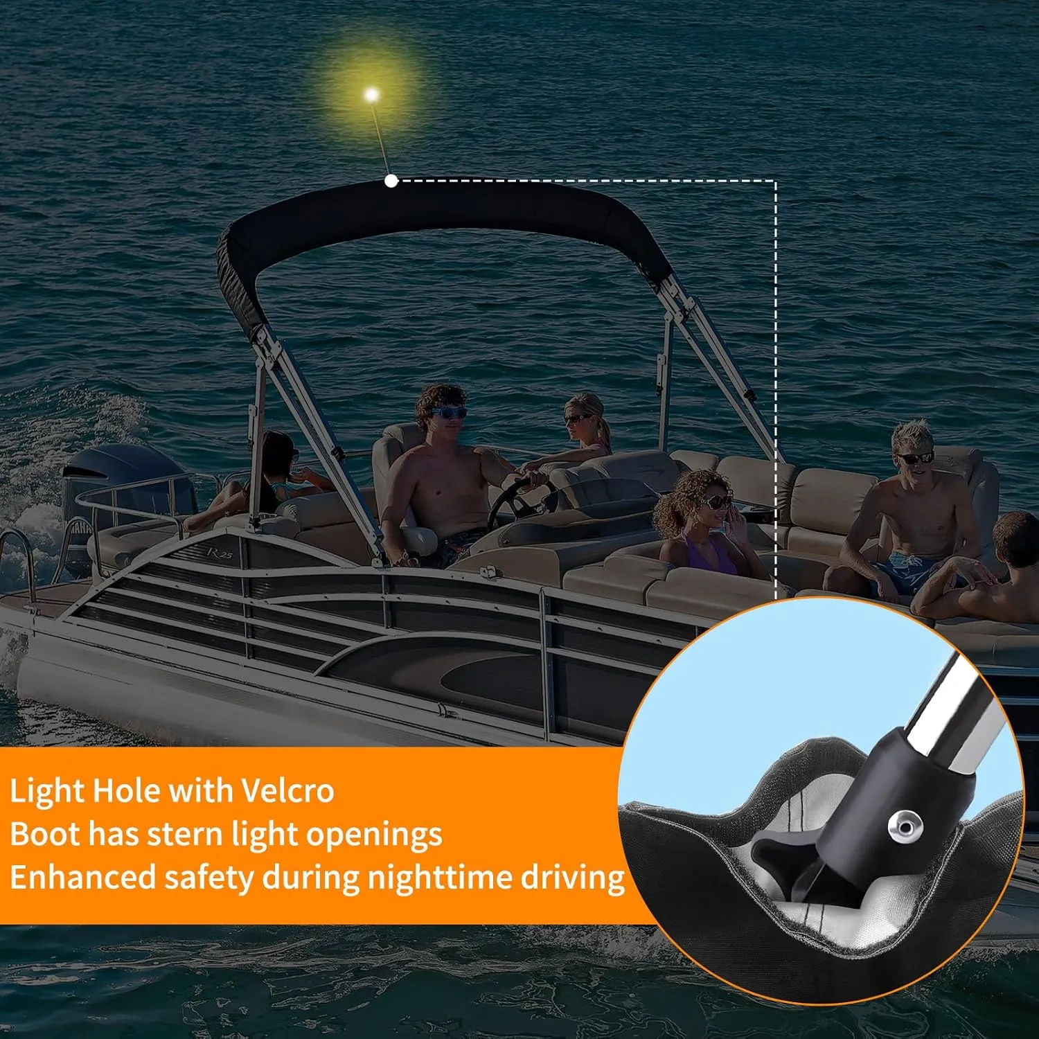 Bimini Top Storage Boot Cover 91"-96" Width Replacement Boot, 600D Waterproof UV Protection Sun Shade Boat Canopy Storage Fits 3 Bow 4 Bow Bimini Tops