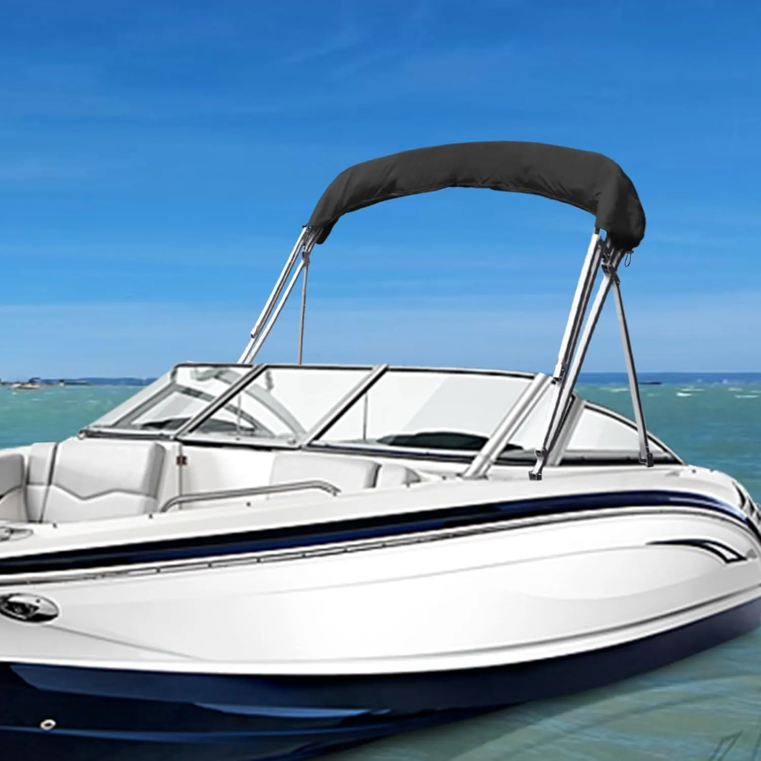 Bimini Top Storage Boot Cover 91"-96" Width Replacement Boot, 600D Waterproof UV Protection Sun Shade Boat Canopy Storage Fits 3 Bow 4 Bow Bimini Tops
