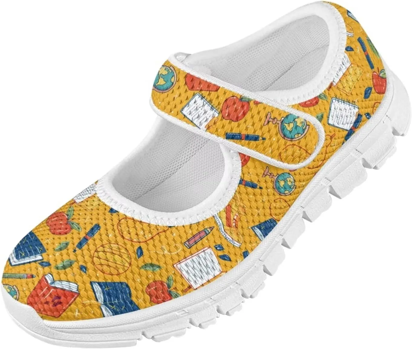 Binienty Girls School Uniform Shoes Classical Flats Mary Jane Sneakers Breathable Mesh Flat Shoes