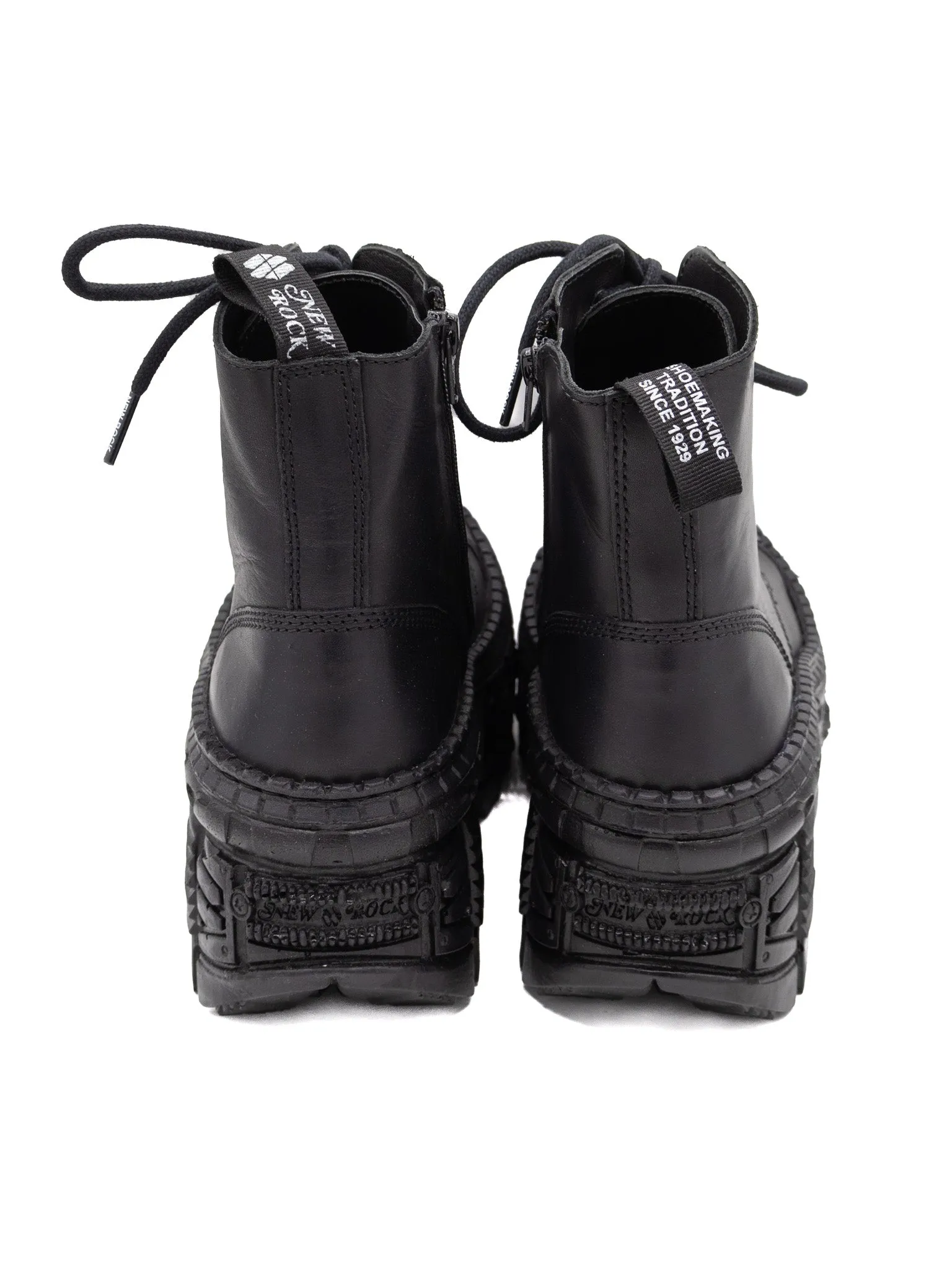 Black Crust Platform Combat Boots