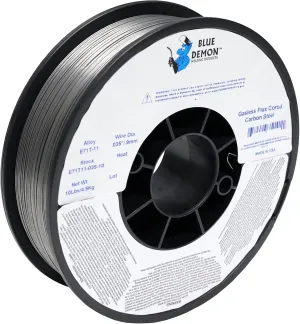 Blue Demon E71T-11 X .035 X 10LB MIG/FCAW Flux Core Carbon Steel Welding Wire, Low Spatter, Easily Remove Slag, Formulated to Provide Porosity-Free, X-Ray Quality Welds