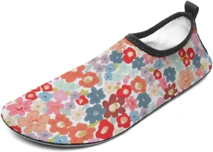 Bold Colorful Painterly Floral Men Women Water Shoes Quick-Dry Aqua Socks Barefoot Slip-on for Beach Swim Sport Surf Yoga Exercise