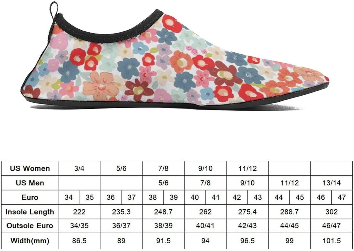 Bold Colorful Painterly Floral Men Women Water Shoes Quick-Dry Aqua Socks Barefoot Slip-on for Beach Swim Sport Surf Yoga Exercise
