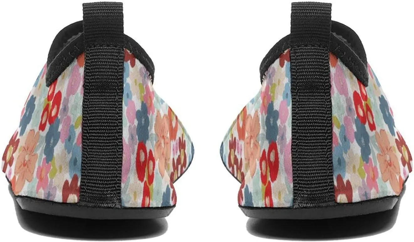 Bold Colorful Painterly Floral Men Women Water Shoes Quick-Dry Aqua Socks Barefoot Slip-on for Beach Swim Sport Surf Yoga Exercise