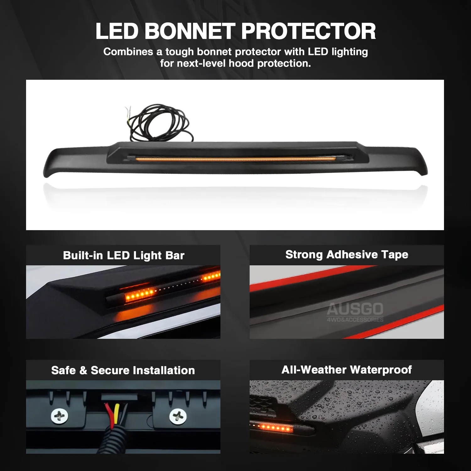 Bonnet Protector with LED Light for GWM Tank 300 2023-Onwards