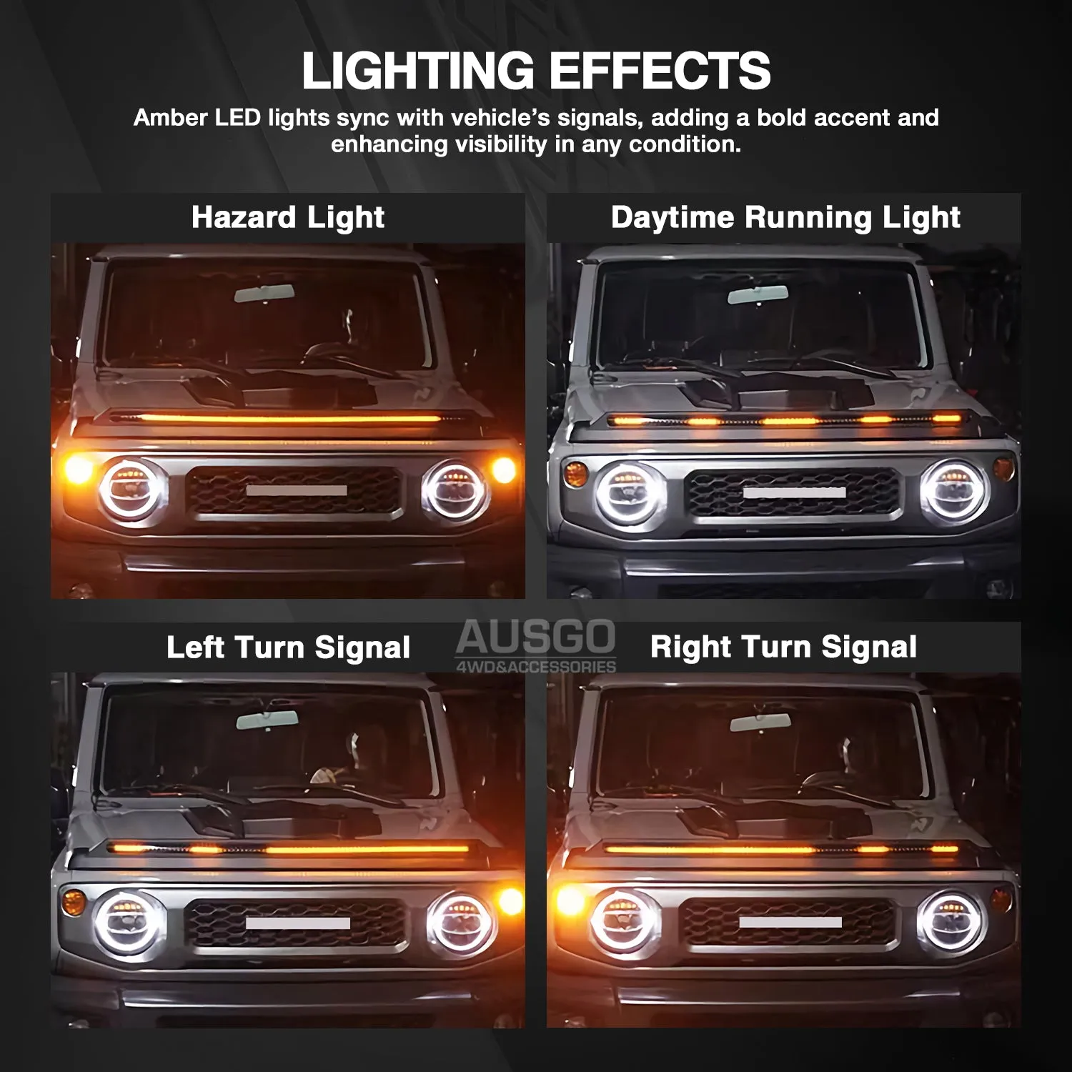 Bonnet Protector with LED Light for Suzuki Jimny 2018-Onwards