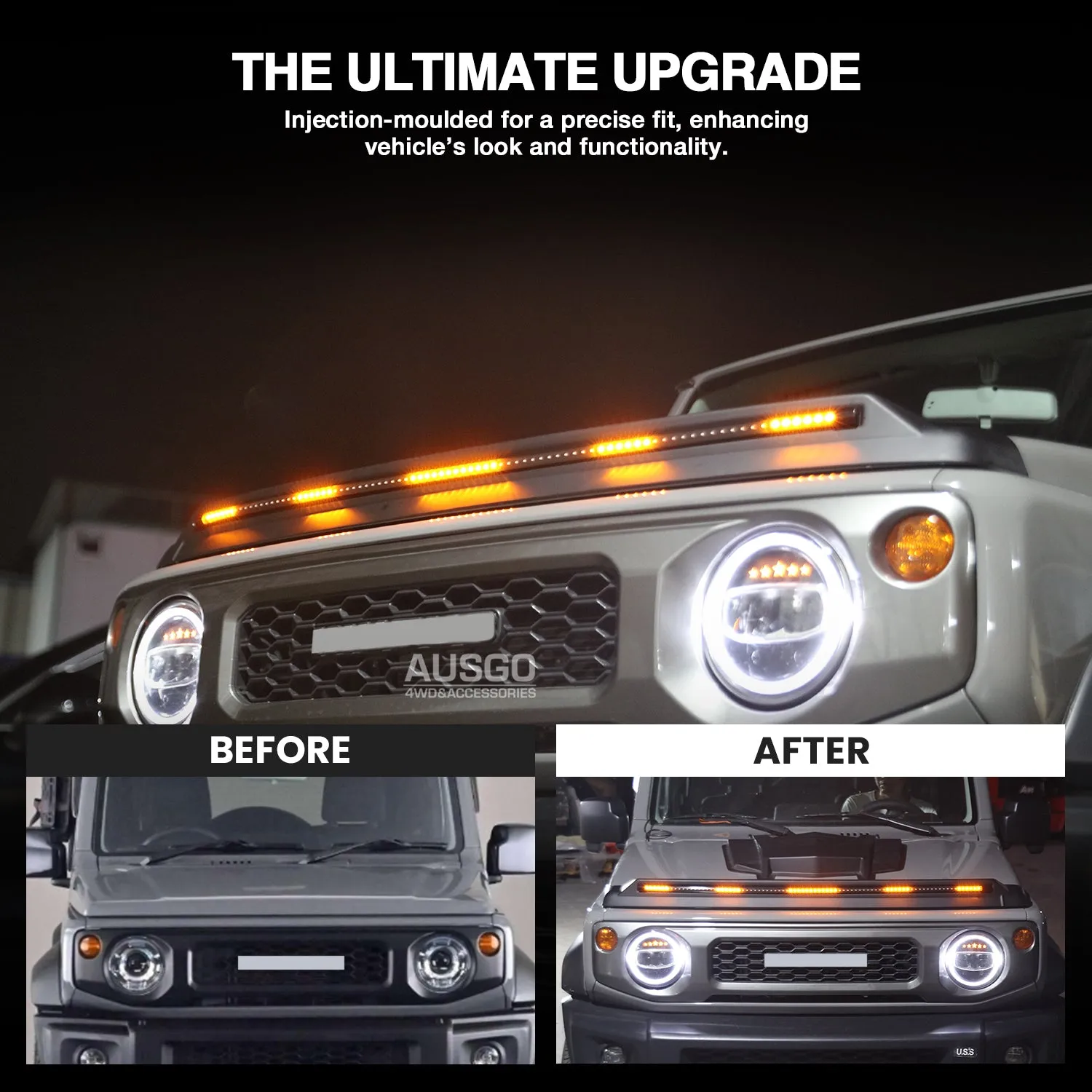 Bonnet Protector with LED Light for Suzuki Jimny 2018-Onwards