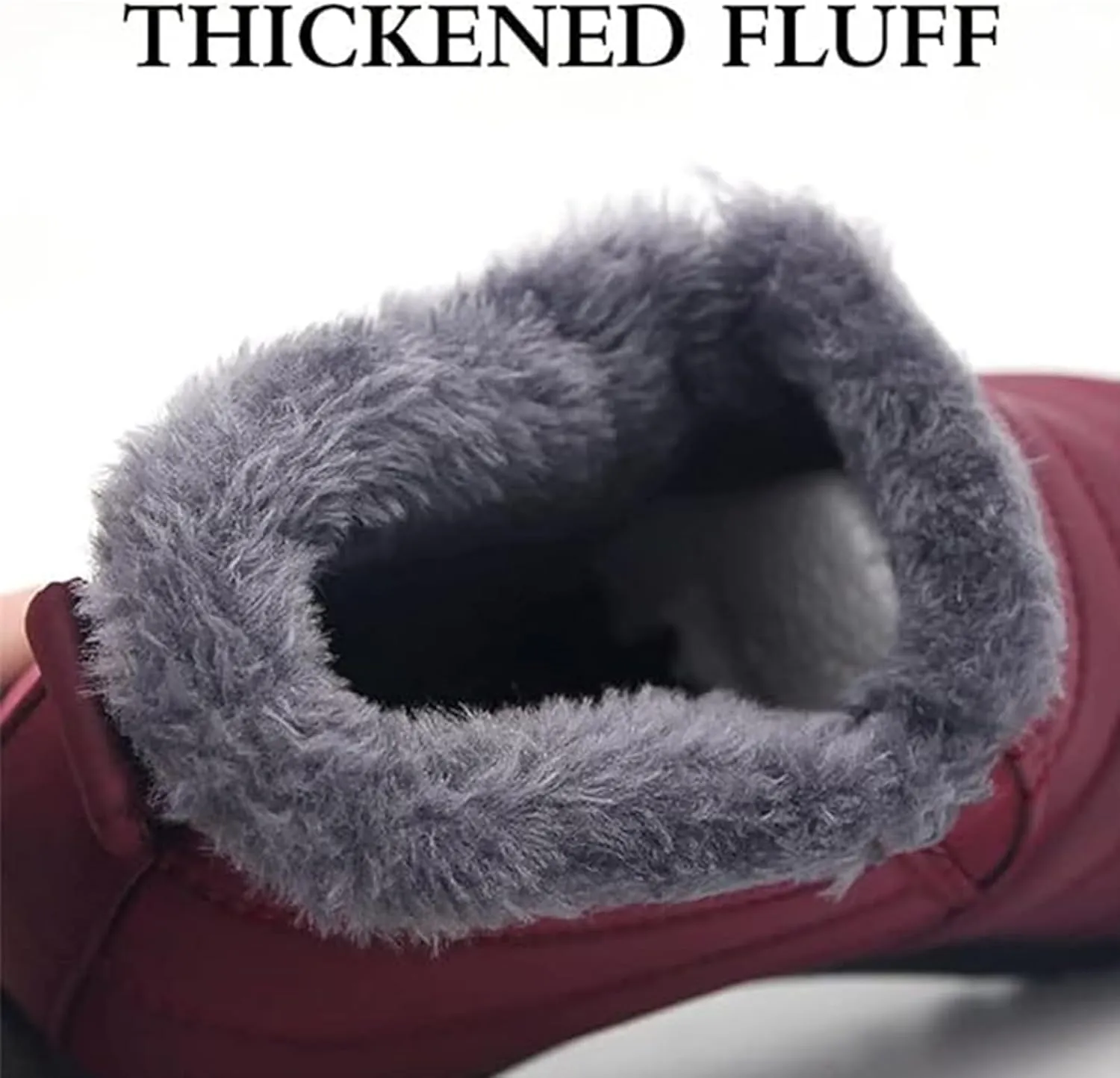 Boojoy Winter Boots, Warm Non-Slip Ankle Boots, Waterproof Slip on Outdoor Winter Fur Lined Warm Booties, Unisex Snow Boots