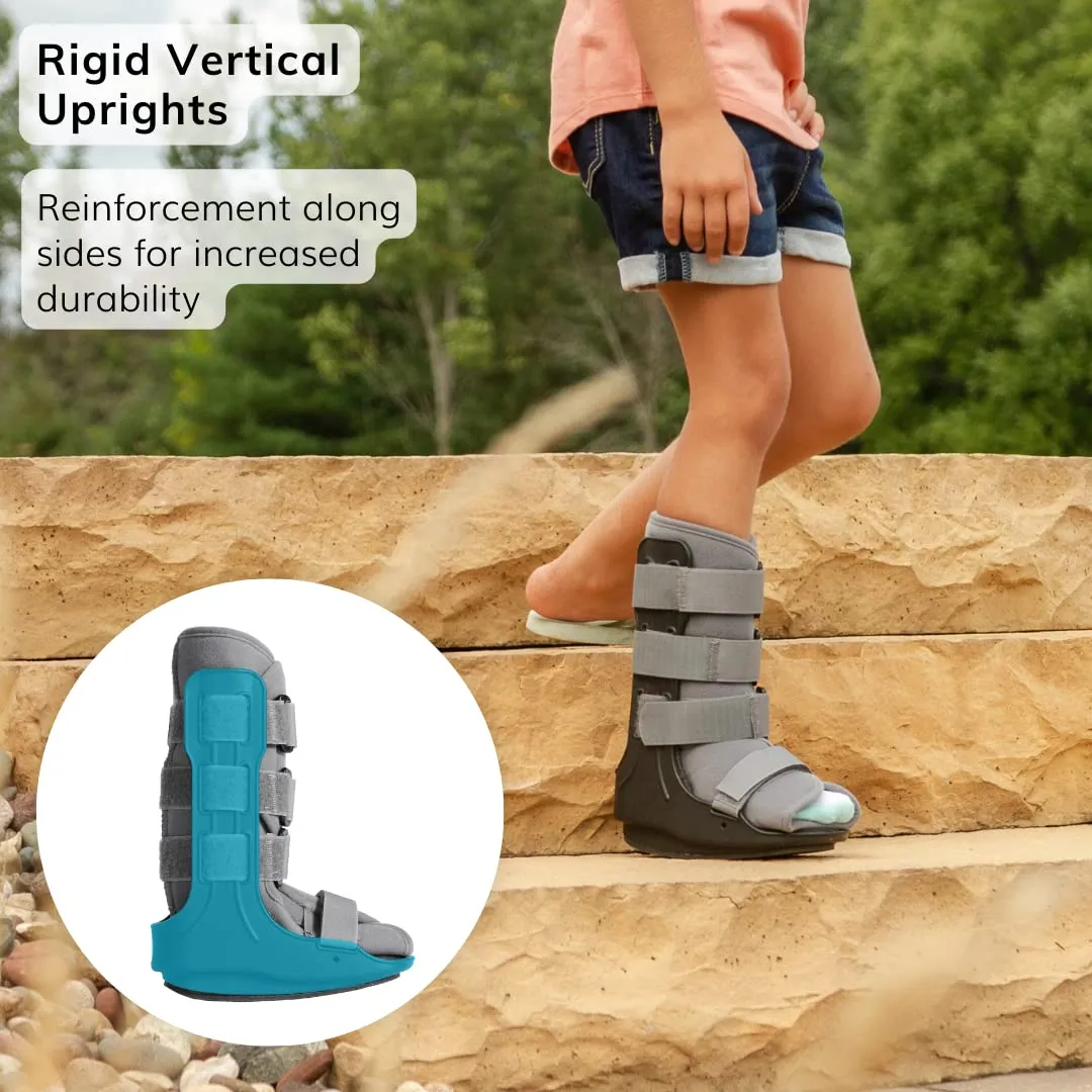 BraceAbility Pediatric Walking Boot - Children's Medical Walker Orthopedic CAM Support Shoe for Youth Ankle Break Injury, Kid's Stress Metatarsal Bone Fracture, Broken Foot or Toe Recovery Cast (M)