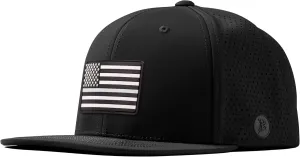 Branded Bills Vintage Old Glory PVC Elite Classic Hat, Fits 7-7.5, with Flat Bill, Performance Paneling, Adjustable Snapback