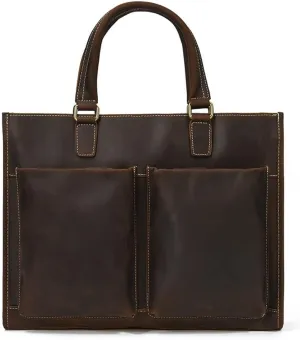 Briefcase Handbag Cowhide Shoulder Crossbody Bag Computer Bag Men Leather