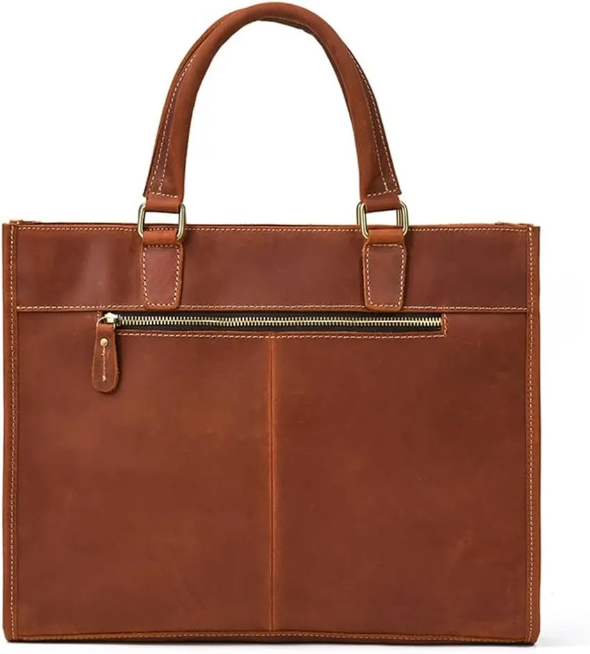 Briefcase Handbag Cowhide Shoulder Crossbody Bag Computer Bag Men Leather