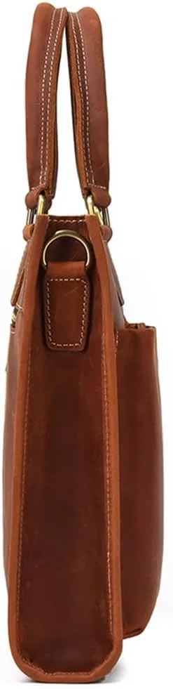 Briefcase Handbag Cowhide Shoulder Crossbody Bag Computer Bag Men Leather