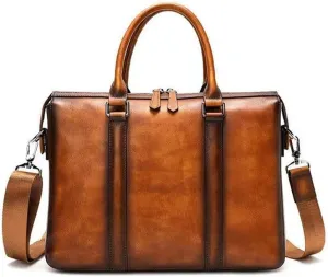 Briefcase Male Layer Cowhide Crossbody Bag Large Capacity Business Travel Handbag Multifunctional