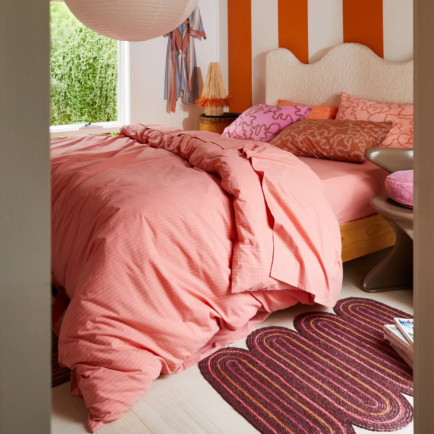 Bundi Cotton Flat Sheet - Rosewater
