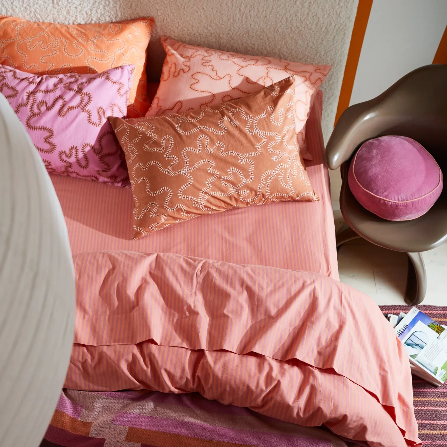Bundi Cotton Flat Sheet - Rosewater