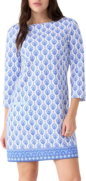 Cabana Life Shift Dress, UPF 50  Sun Protection Casual Dress, Boat Neckline, Quarter Sleeve, Womens Fashion