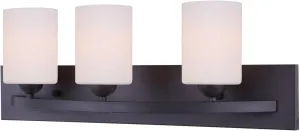 Canarm LTD IVL370A03ORB-O Hampton 3 Light Vanity, Oil Rubbed Bronze with Flat Opal Glass