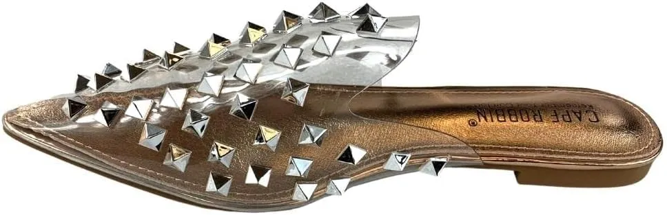 Cape Robbin Sierra Rhinestone Gem Pointy Toe Mule Flats (Sierra)