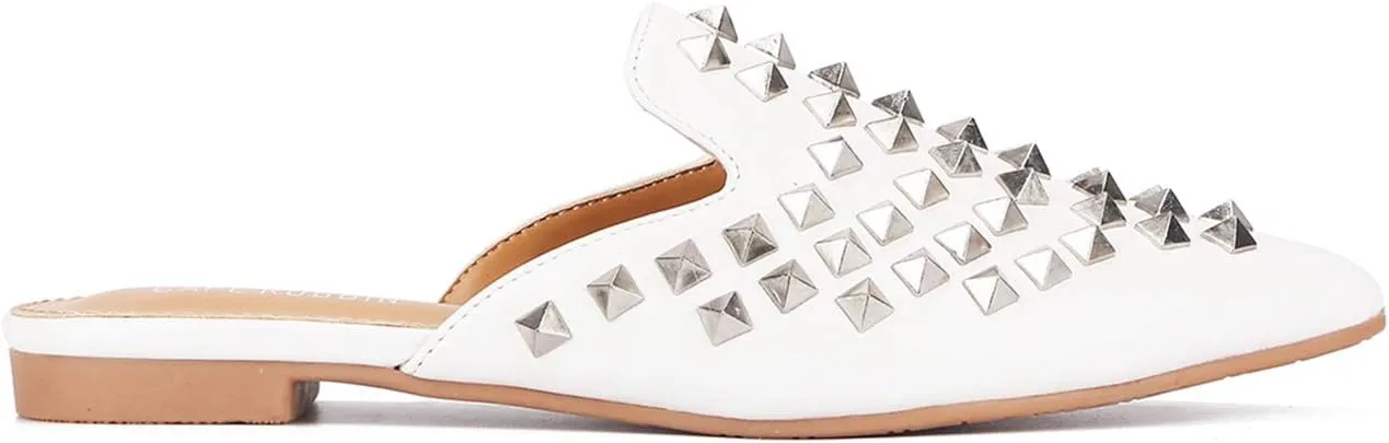 Cape Robbin Sierra Rhinestone Gem Pointy Toe Mule Flats (Sierra)
