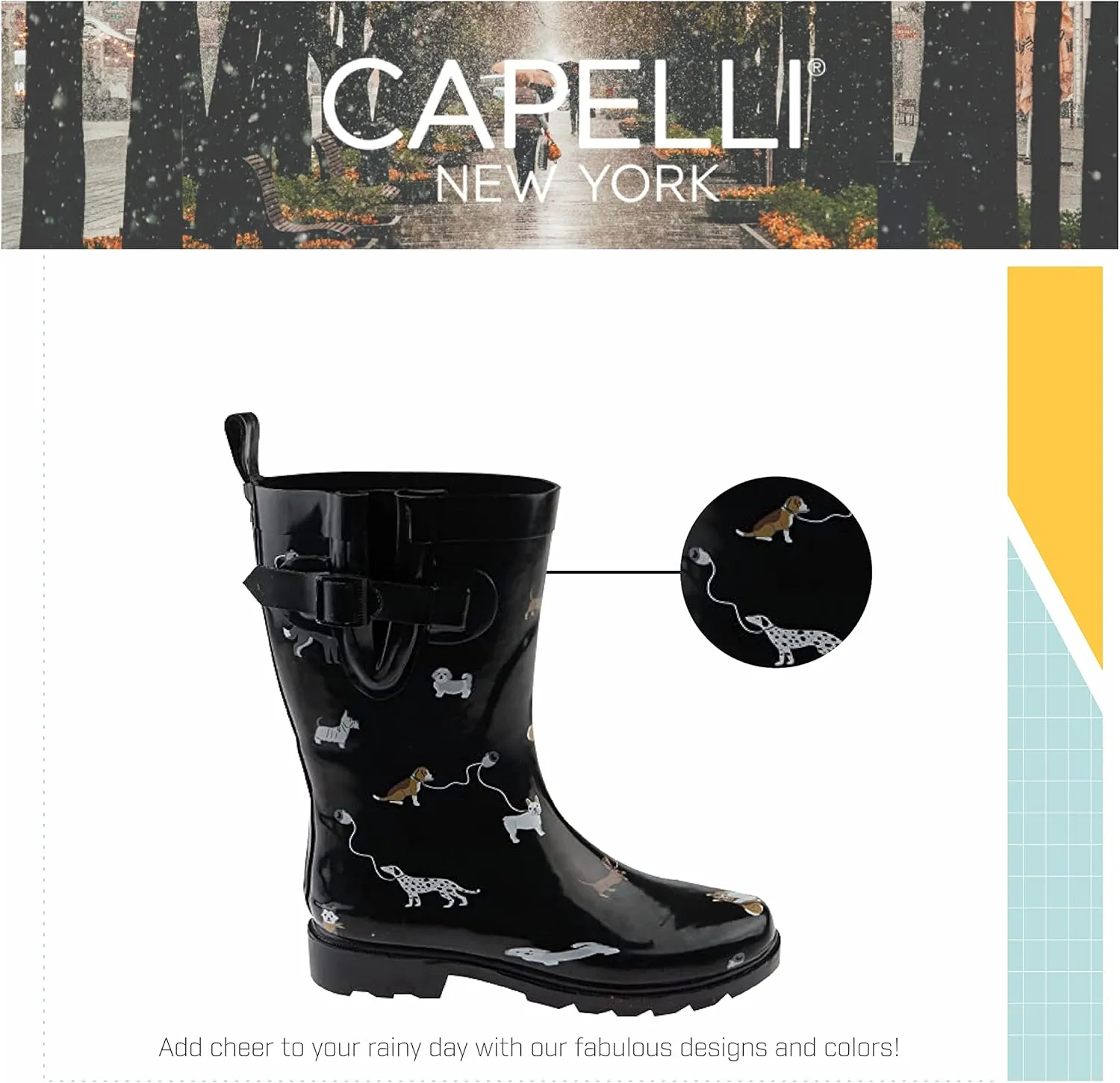 Capelli New York Ladies Mid-Calf Rubber Rain Boots