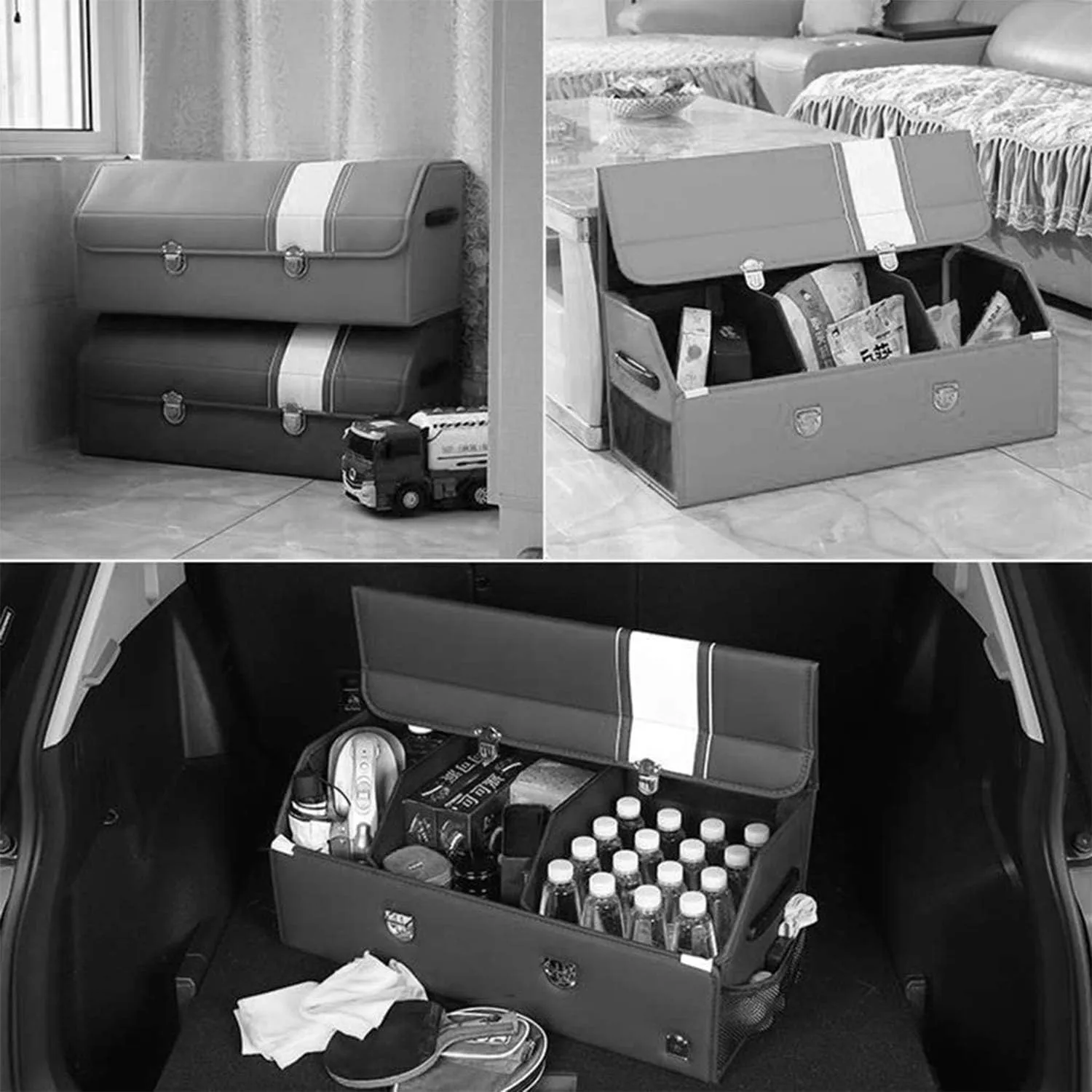 Car Boot Organiser for Ford C-Max/Fairlane/Fusion/Galaxie/Galaxy/Granada, Foldable Storage Box Waterproof Car Boot Tidy Storage Box Durable Car Boot Storage Organiser,B-L