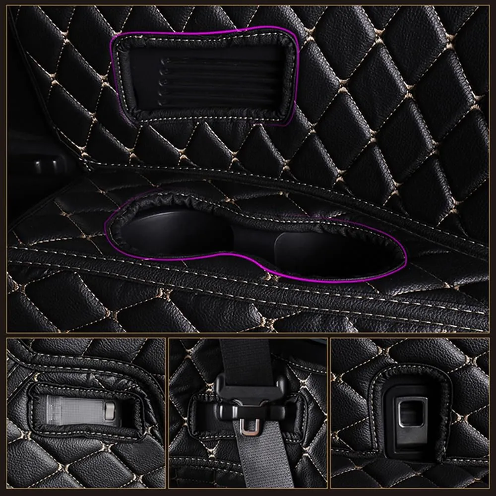 Car Leather Cargo Liners for Lexus UX 250h/260h Hybrid 2018 2019 2020 2021 2022 2023 2024, Full Coverage All Weather Rear Trunk Liner Mats Protector Boot Mats,Blackbeige
