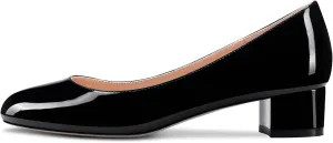 Castamere Chunky Block Low Kitten Heel Round Close Toe Pumps Slip-on Cute Classic Dress Shoes