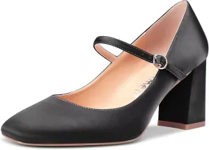 Castamere Women Chunky Block High Heel Square Toe Pumps Mary Jane Shoes Wedding Party Dress