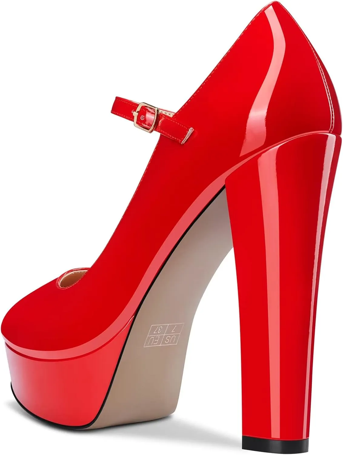 Castamere Women Chunky Block High Platform Heel Round Toe Ankle Strap Mary Jane Buckle Wedding Dress Shoes