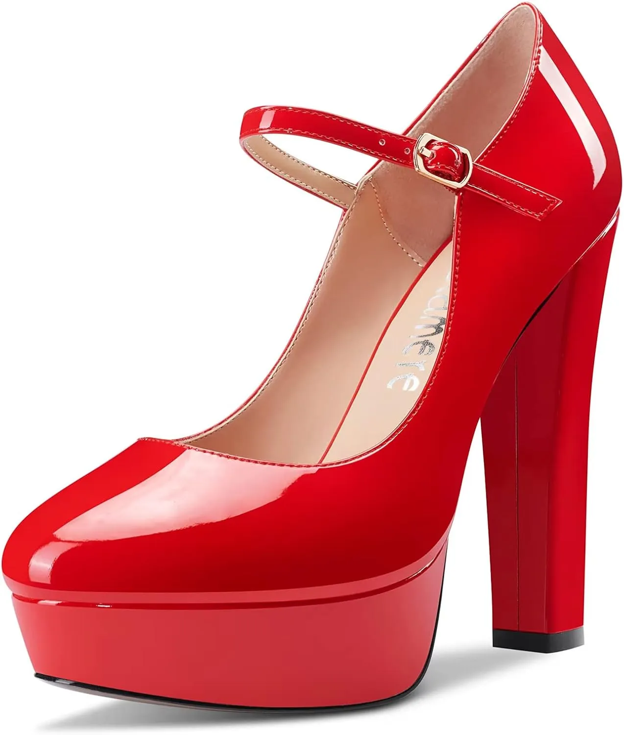 Castamere Women Chunky Block High Platform Heel Round Toe Ankle Strap Mary Jane Buckle Wedding Dress Shoes