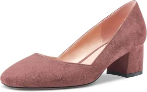 Castamere Women Low Chunky Block Heel Close Square Toe Slip-on Dress Pumps Classic Cute Wedding 2.0 Inches Heels