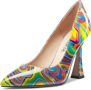 Castamere Women Stiletto High Heel Pointed Toe Slip-on Pumps Sexy Dress Classic 3.9 Inches Heels