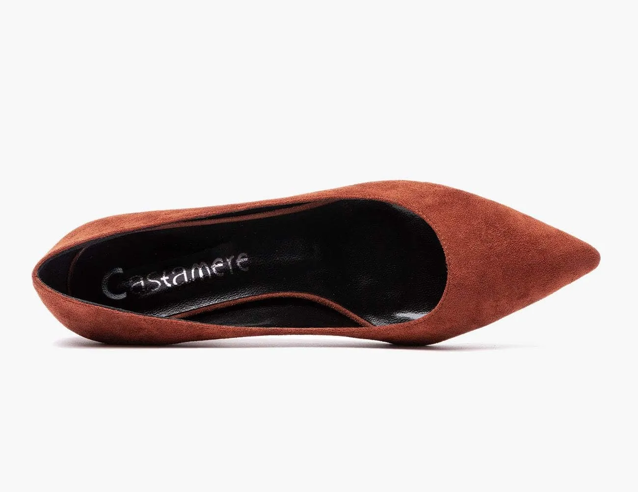 Castamere Womens Chunky Block Heels Pointed Toe Slip-on Mid-Heel Leather Lining Pumps 6CM