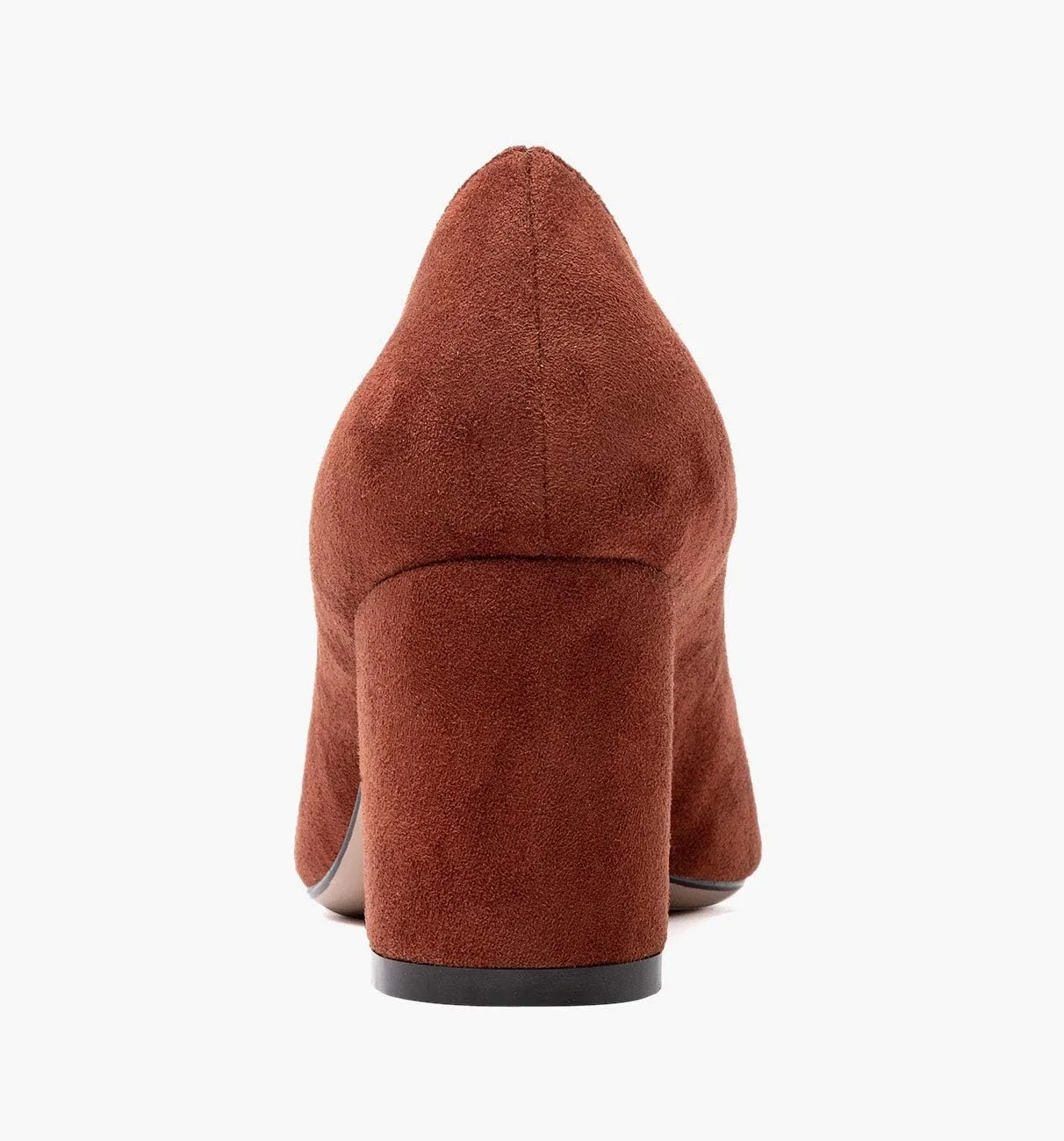 Castamere Womens Chunky Block Heels Pointed Toe Slip-on Mid-Heel Leather Lining Pumps 6CM