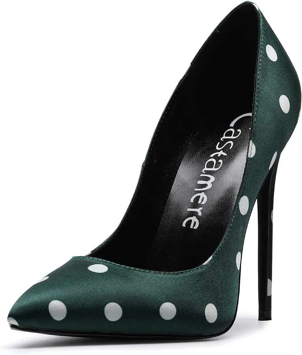 Castamere Womens High Heel Pumps Slip-on Pointy-Toe Elegant Stilettos Comfort Sexy Heel Shoes 4.7Inch Heels Black Lining