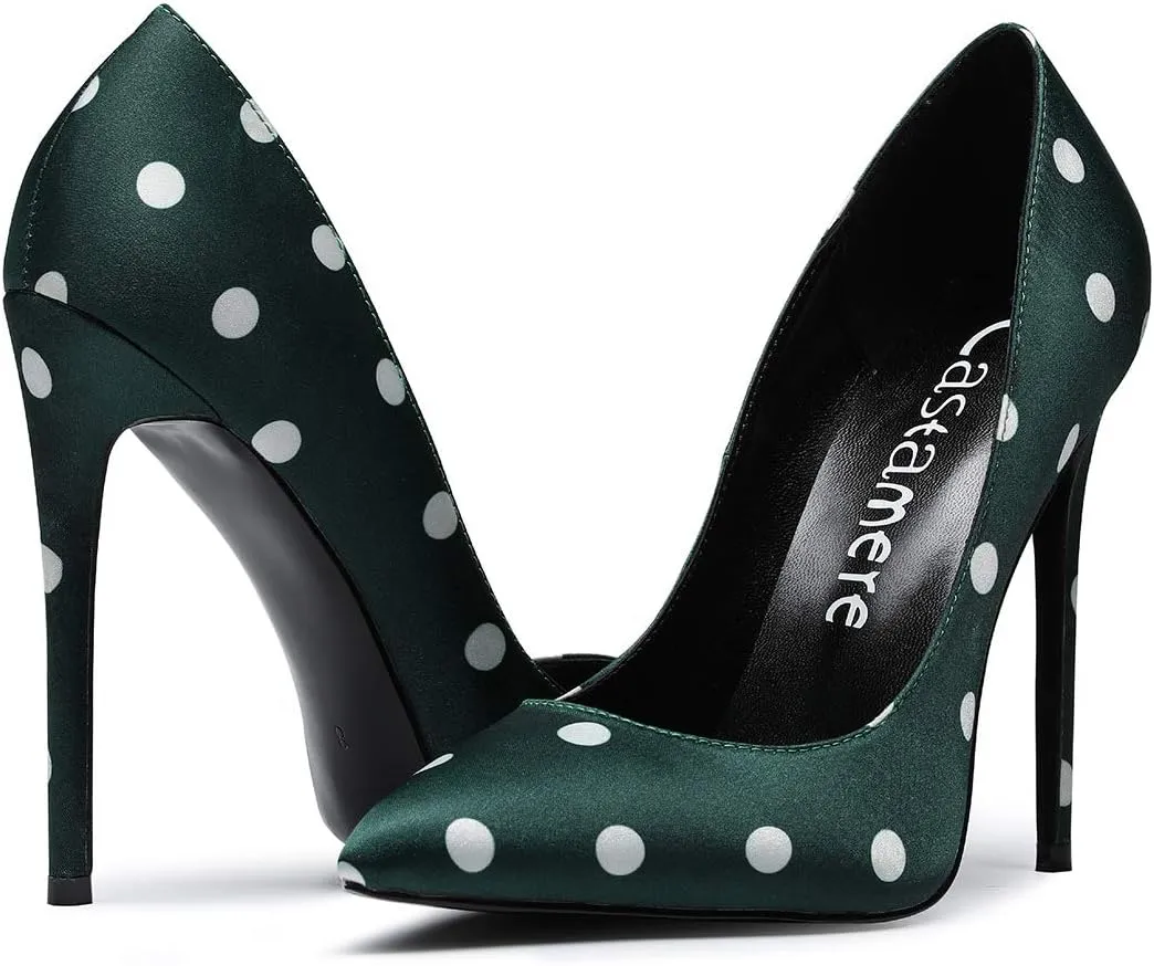 Castamere Womens High Heel Pumps Slip-on Pointy-Toe Elegant Stilettos Comfort Sexy Heel Shoes 4.7Inch Heels Black Lining